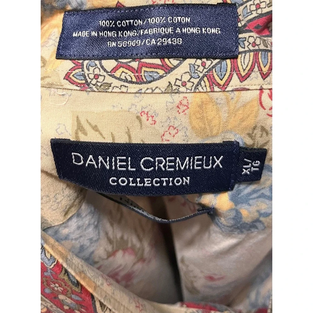 Daniel Cremieux Collection Mens XL Tailored Fit Paisley Floral 100% Cotton Shirt